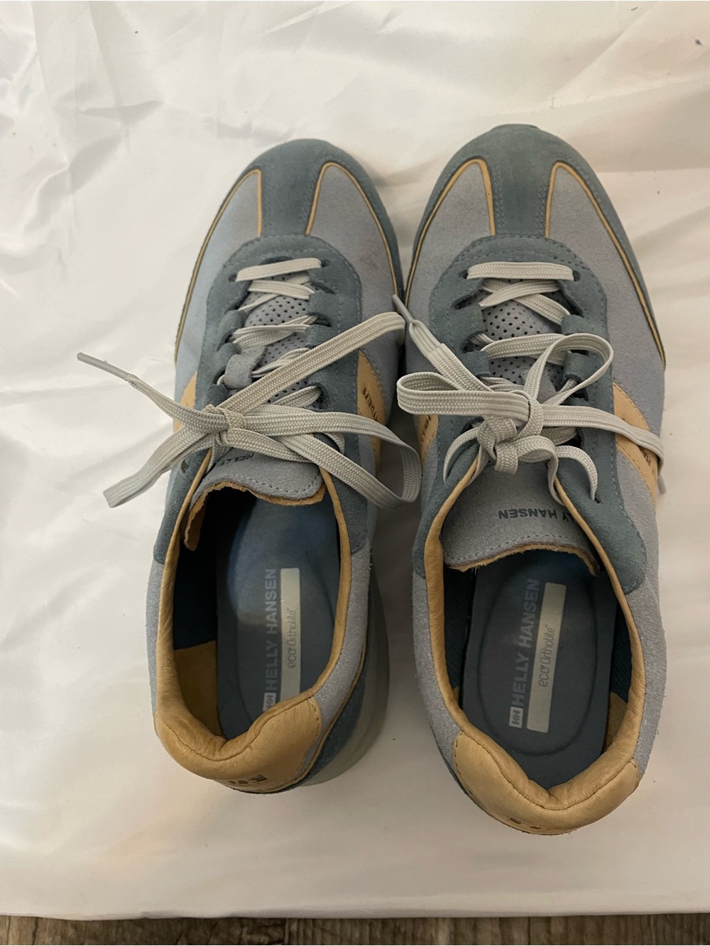 Helly Hansen Suede Sneakers Light Blue and Tan Women's Medium